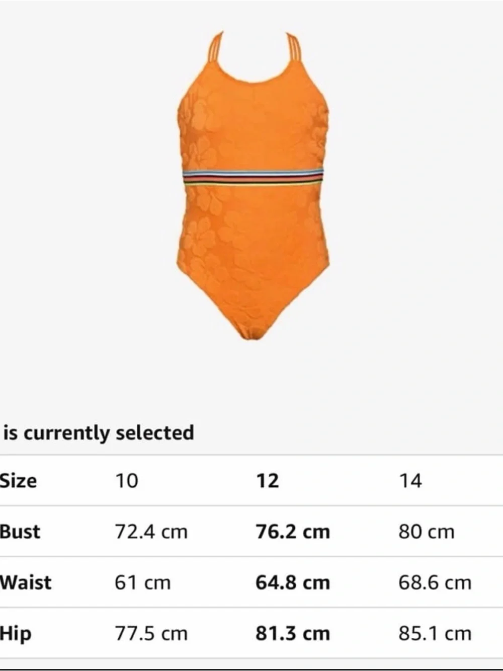 Hobie Orange One-Piece Swimsuit with Striped Waistband terry tropical floral 12